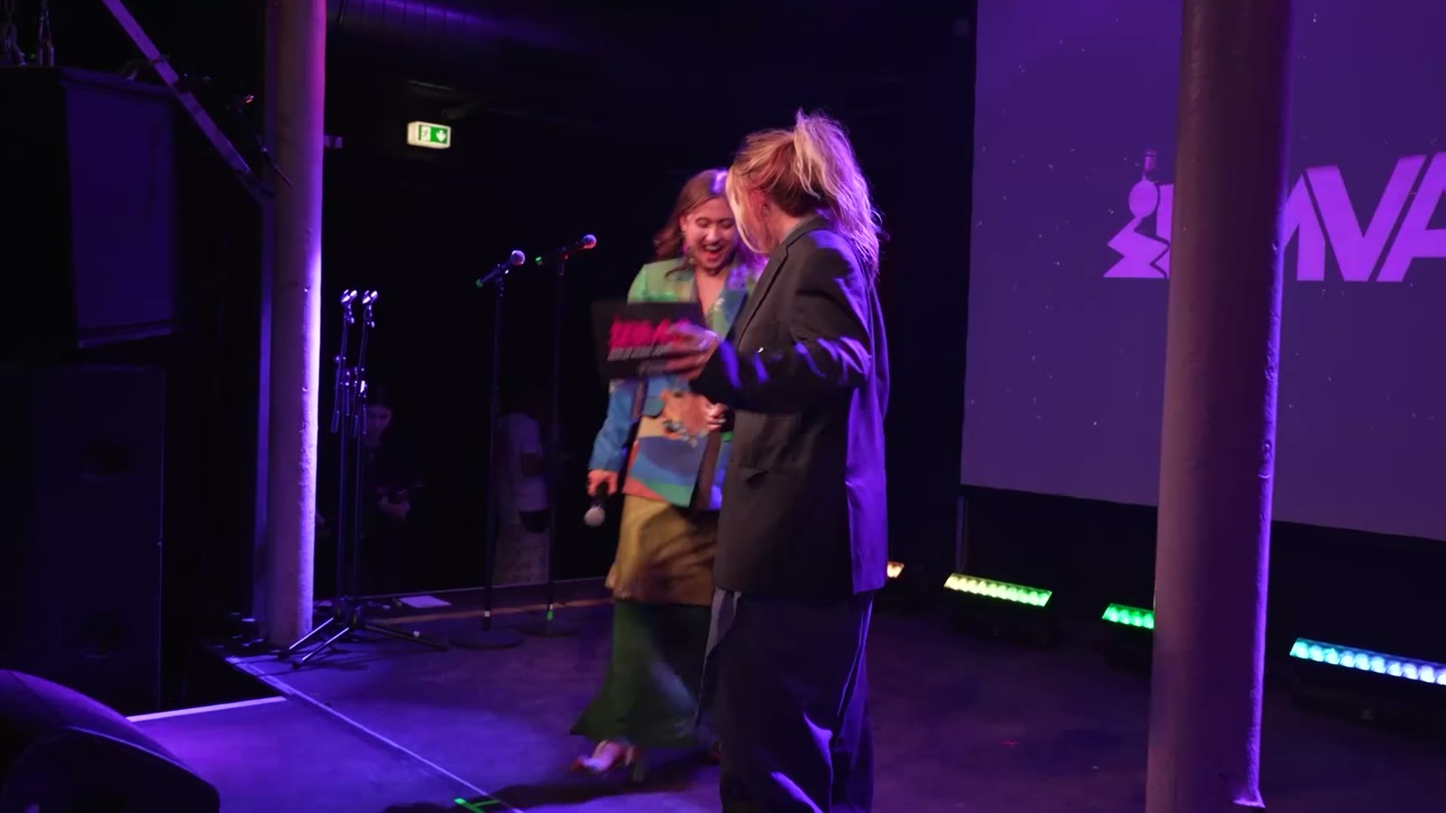 Award moment on the BMVA stage